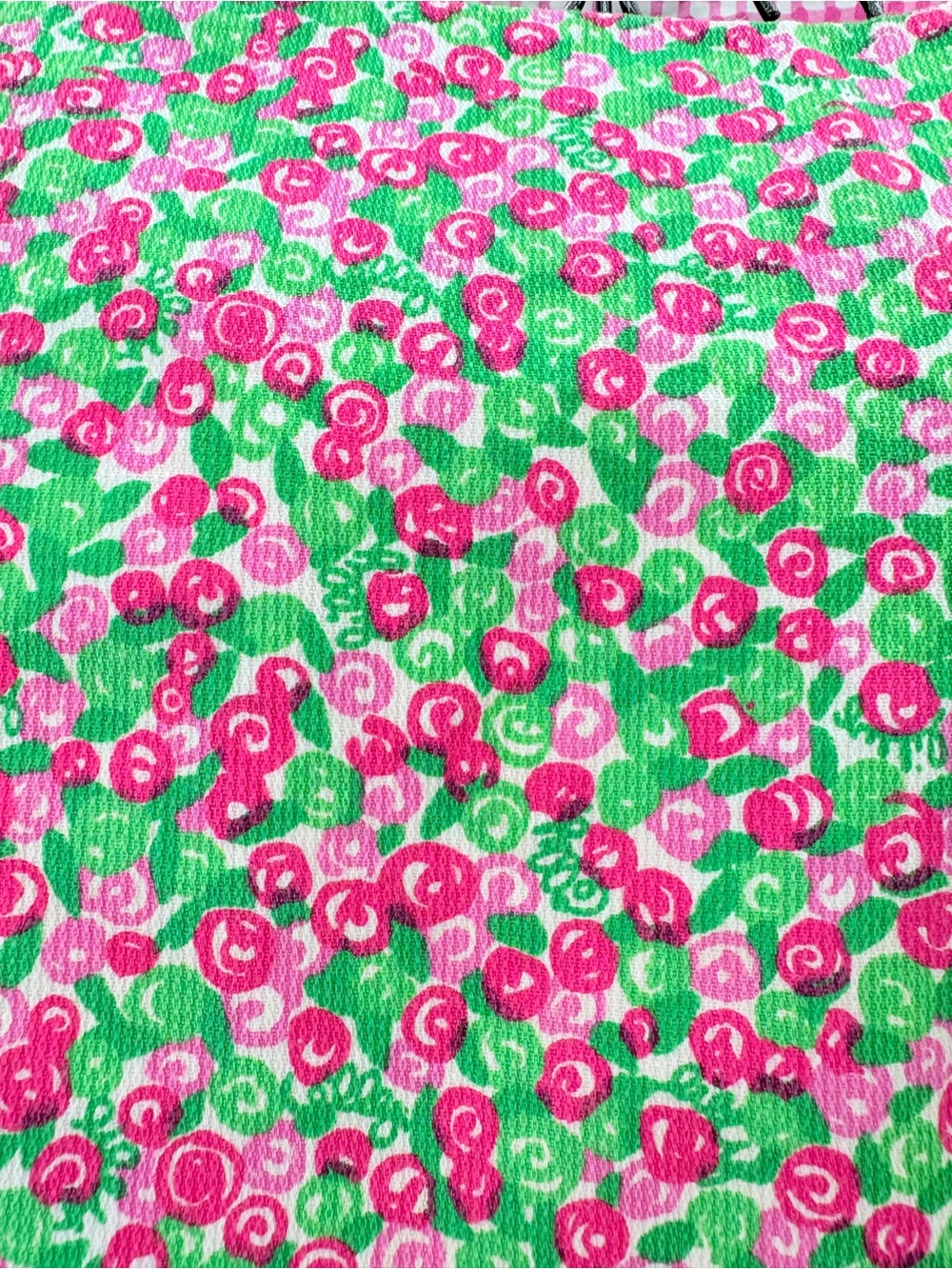 Vintage Lilly Pulitzer Pink Green Ditsy Rose Preppy Retro Crop Top Size Medium - Picture 7 of 11